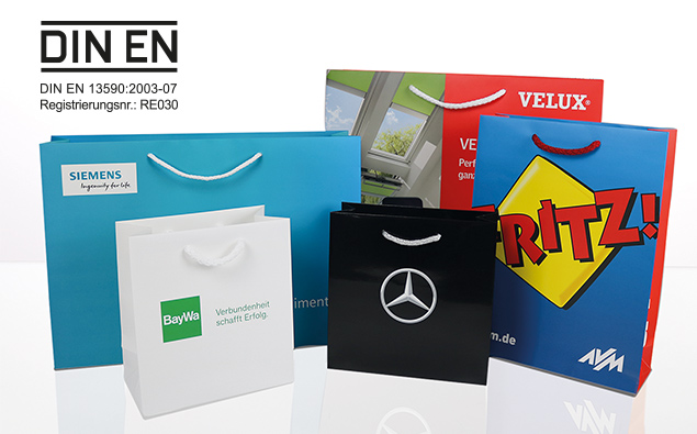 Paper carrier bags with DIN stability certification