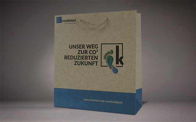 Printed paper bag made of compostable silphie paper