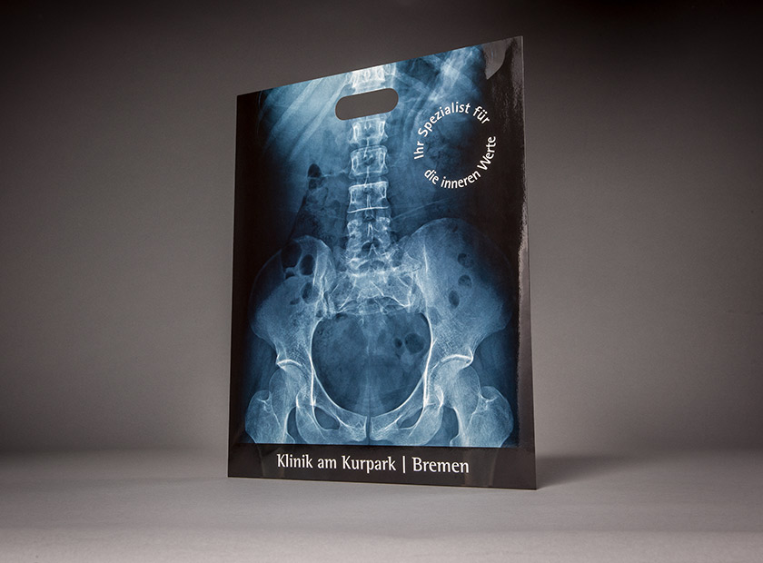 Flache PapierTragetasche für Röntgenbilder