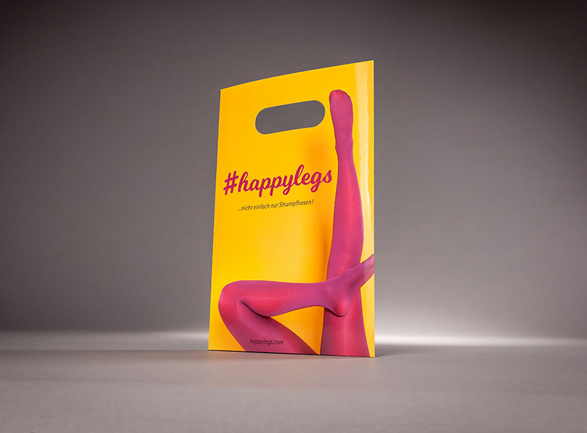 Flache PapierTragetasche für Röntgenbilder Motiv happylegs