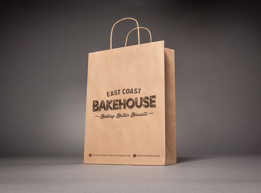 PapierTüte mit Papierkordel bedruckt Motiv Bakehouse
