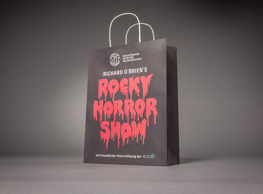 PapierTüte mit Papierkordel bedruckt Motiv Rocky Horror Show