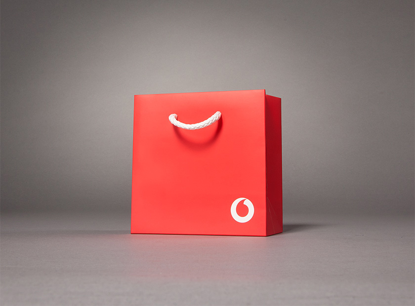 Mini-PapierTasche mit Druck Motiv Vodafone